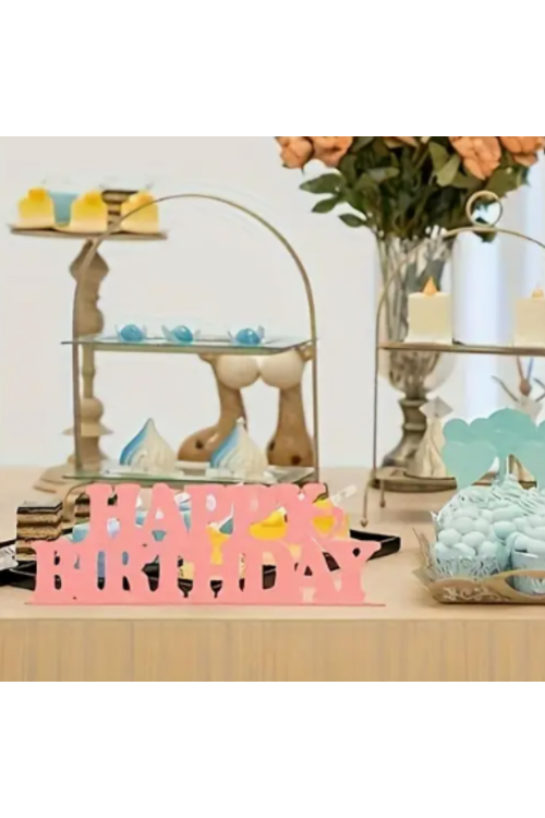 Drewniany Napis HAPPY BIRTHDAY 14 cm Stojący zestaw 2 sztuk dekoracji urodzinowych DIY
