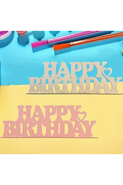 Drewniany Napis HAPPY BIRTHDAY 14 cm Stojący zestaw 2 sztuk dekoracji urodzinowych DIY