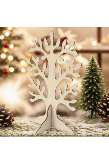 Drewniane Drzewko 3D 10 cm – zestaw 5 sztuk stojących dekoracji DIY