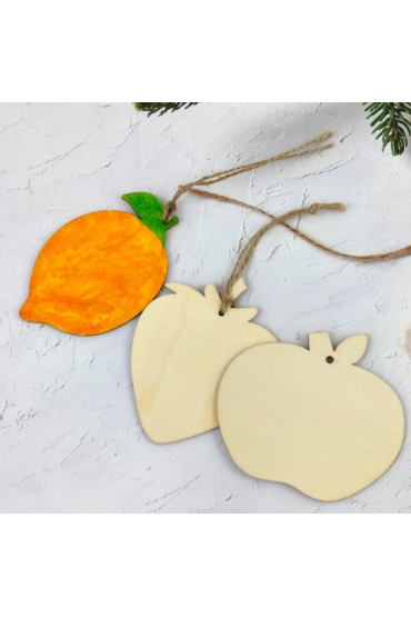 Owoce Drewniane Zestaw 16 sztuk Jabłko Ananas Śliwka Truskawka Dekoracje DIY