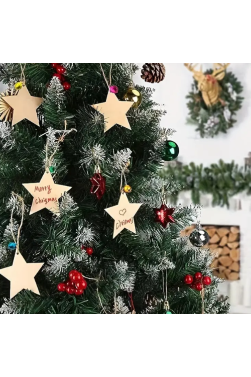 Drewniane Gwiazdki 8 cm Zestaw 20 sztuk Ozdoby Dekoracje Bożonarodzeniowe DIY