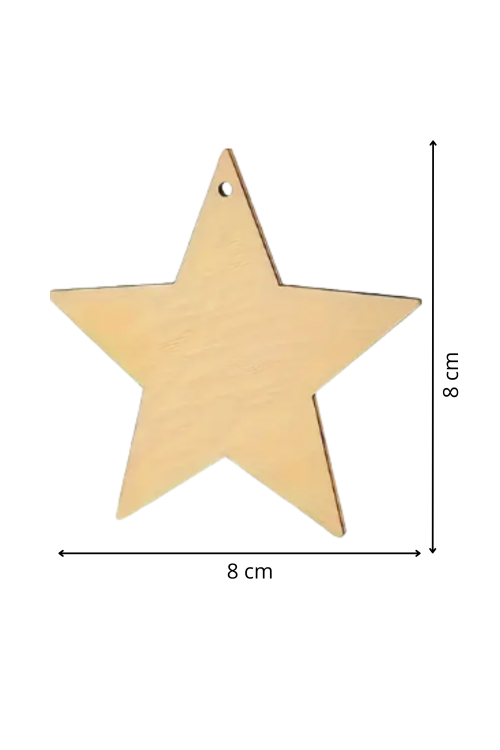 Drewniane Gwiazdki 8 cm Zestaw 20 sztuk Ozdoby Dekoracje Bożonarodzeniowe DIY