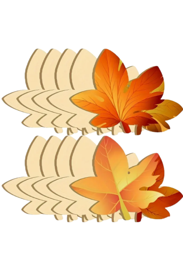 Jesienne Drewniane Liście Brzozy 17×13 cm Zestaw 10 sztuk Dekoracje DIY Ozdoby