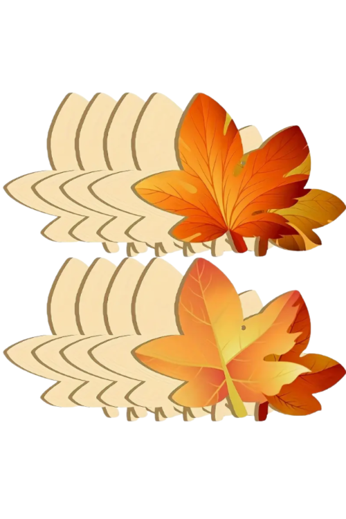 Jesienne Drewniane Liście Brzozy 17×13 cm Zestaw 10 sztuk Dekoracje DIY Ozdoby