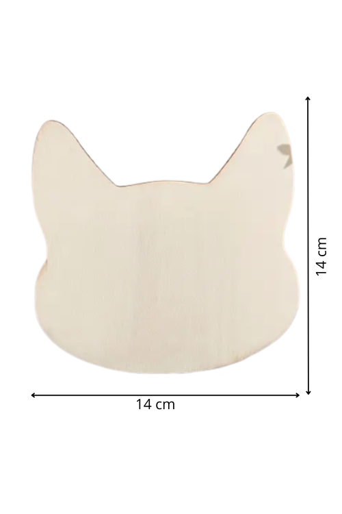 Drewniana Baza w Kształcie Głowy Kota 14 cm Zestaw 10 sztuk Dekoracje DIY