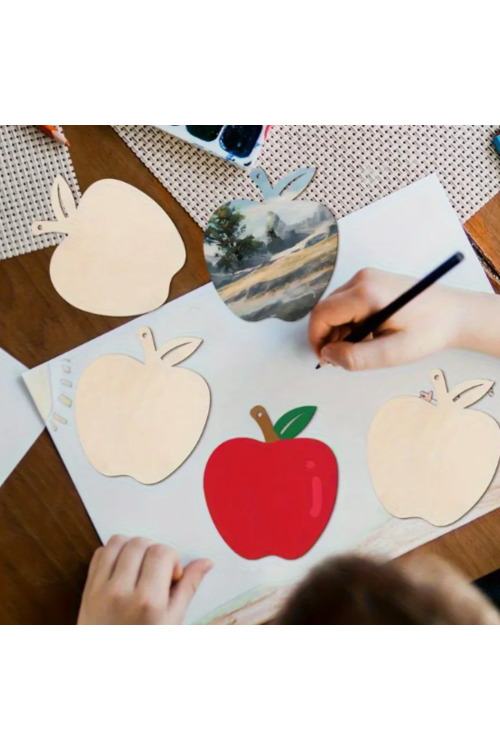 Drewniana Baza w Kształcie Jabłka 7 cm Zestaw 20 sztuk Dekoracje DIY Ozdoby