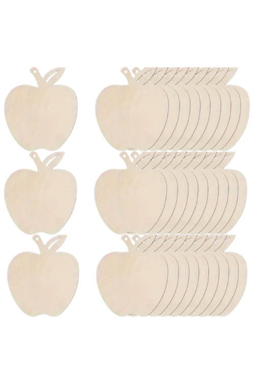 Drewniana Baza w Kształcie Jabłka 7 cm Zestaw 20 sztuk Dekoracje DIY Ozdoby