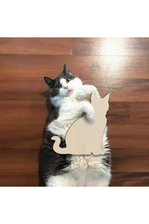 Duży Drewniany Kot 16 cm Zestaw 10 sztuk Dekoracje DIY Rękodzieło Decoupage