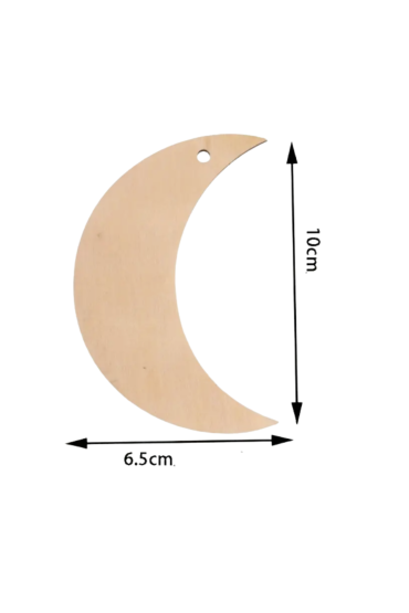 Zestaw 20 Drewnianych Księżyców 10 cm  Ozdoby do Malowania Decoupage i Projektów DIY