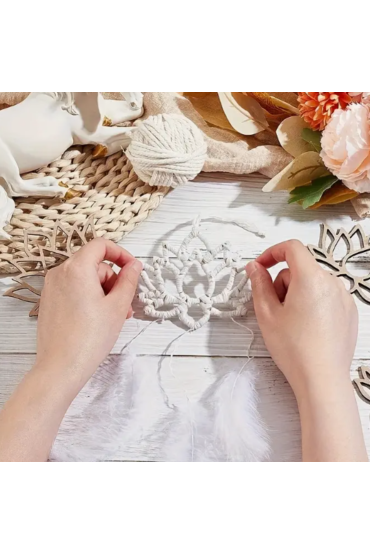 Duży Drewniany Kwiat Lotosu 10 cm – Zestaw 10 sztuk Zawieszki Boho Dekoracje DIY Decoupage