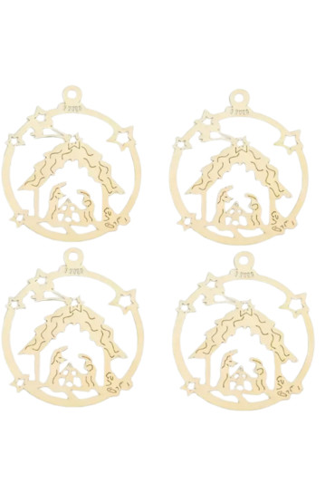 Drewniana Bombka Zawieszka Szopka Betlejemska 10 sztuk – Dekoracje Świąteczne DIY