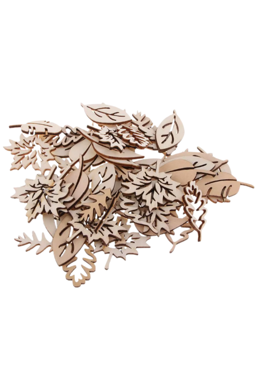 Drewniane Zawieszki Liście Jesienne – Zestaw 60 sztuk (3 wzory) Dekoracje DIY Ozdoby