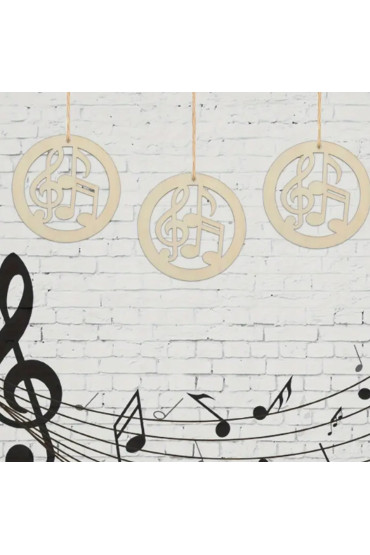 Drewniane Bombki Nuty Muzyczne 10 sztuk Ozdoby Choinkowe ze Sklejki Dekoracje Świąteczne DIY Prezent dla Muzyka