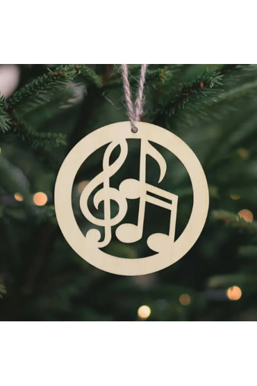 Drewniane Bombki Nuty Muzyczne 10 sztuk Ozdoby Choinkowe ze Sklejki Dekoracje Świąteczne DIY Prezent dla Muzyka