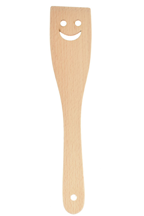 Kitchen Spatula for Pans - Smiling Face, 28cm, Beechwood | Manufacturer