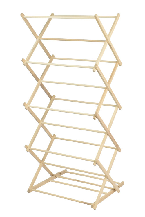 Wooden Clothes and Laundry Drying Rack 146x33cm - Foldable, Sturdy Construction from Manufacturer